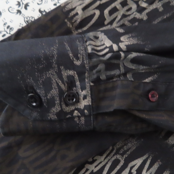 rare guide london button up print shirt ombre color M - Picture 2 of 7